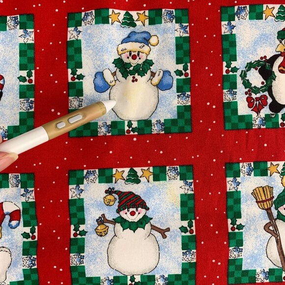 Daisy Kingdom Craft Squares Christmas Holiday Fabric Penguin Snowman B3811 - Picture 13 of 16